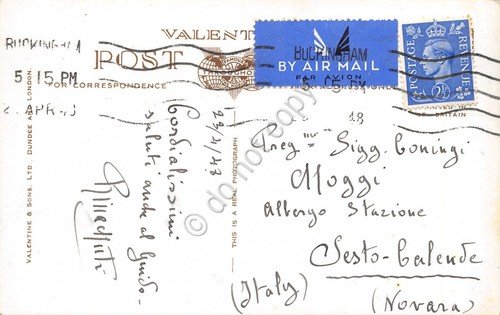 Cartolina Buckingham Castle Street 1948 by air mail | Immagine Gallery 2