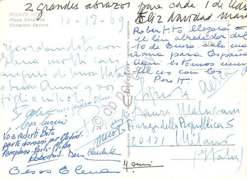 Cartolina Buenos Aires Plaza Congreso auto d'epoca 1968