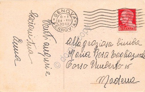 Cartolina Buon Anno bambini ferro di cavallo doni 1933 | Immagine Gallery 2