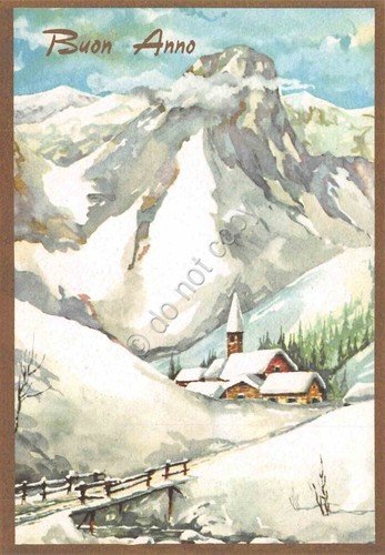 Cartolina Buon Anno lotto di 6 cartoline illustrate bordo paesaggi …