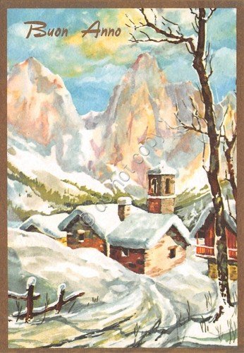 Cartolina Buon Anno lotto di 6 cartoline illustrate bordo paesaggi …