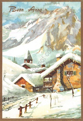 Cartolina Buon Anno lotto di 6 cartoline illustrate bordo paesaggi …