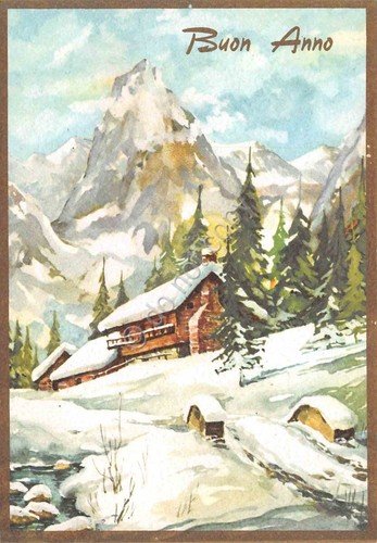 Cartolina Buon Anno lotto di 6 cartoline illustrate bordo paesaggi …