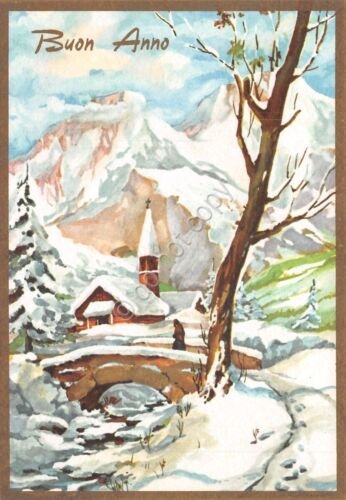 Cartolina Buon Anno lotto di 6 cartoline illustrate bordo paesaggi …