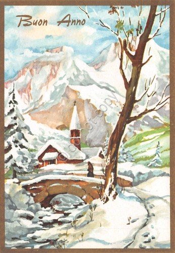 Cartolina Buon Anno lotto di 6 cartoline illustrate bordo paesaggi …