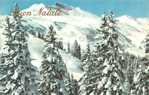 Cartolina Buon Natale lotto di 5 cartoline montagna neve alberi …