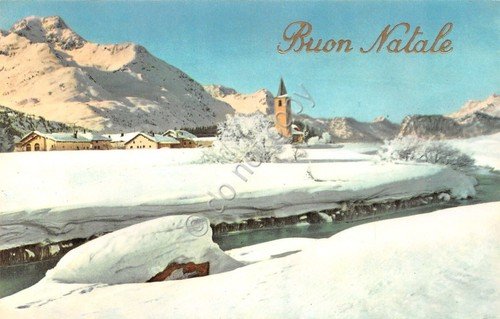 Cartolina Buon Natale lotto di 5 cartoline montagna neve alberi …