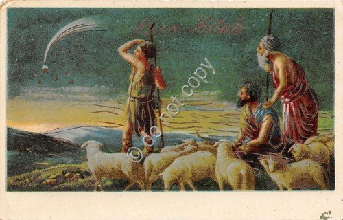 Cartolina Buon NataleIllustrata Pastori - Stella Cometa - 1942 | Immagine principale