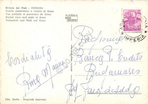 Cartolina Bussana Panorama e veduta di Arma 1962 | Immagine Gallery 2