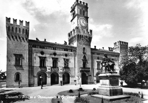 Cartolina Busseto Piazza Verdi e Monumento (Parma) | Immagine principale