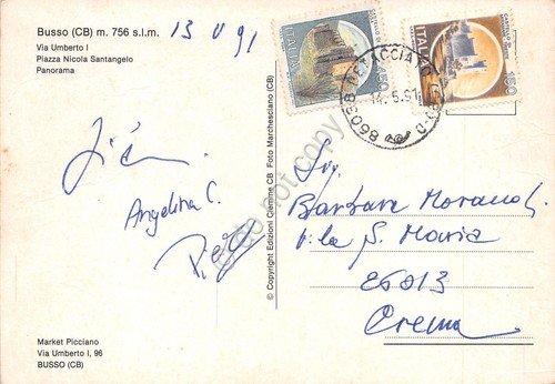 Cartolina Busso Vedute Via Umberto Piazza Santangelo 1991 (Campobasso) | Immagine Gallery 2