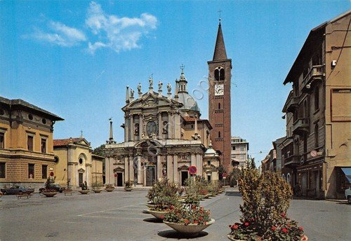 Cartolina Busto Arsizio Piazza S. Giovanni Basilica S Giovanni e …