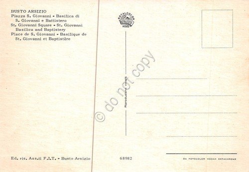 Cartolina Busto Arsizio Piazza S. Giovanni Basilica S Giovanni e …
