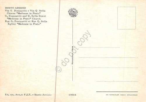 Cartolina Busto Arsizio Via Donizzetti Via Sella Chiesa Madonna in …