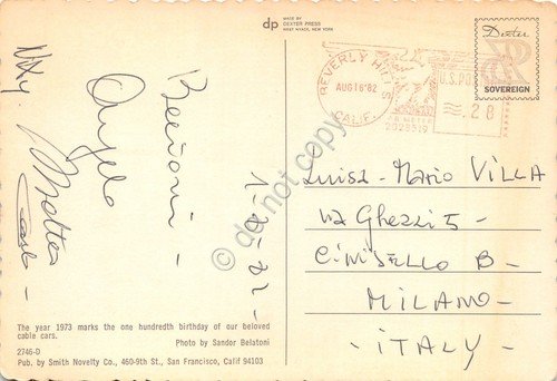 Cartolina Cable Car Centennial 1873-1973 San Francisco | Immagine Gallery 2