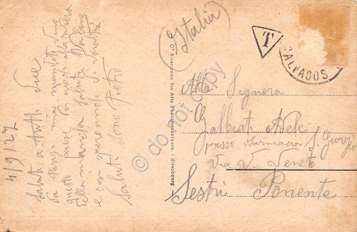 Cartolina Cabourg Plage vue generale animee 1927 tassata