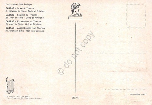 Cartolina Cabras Scavi di Tharros S. Giovanni in Sinis Oristano