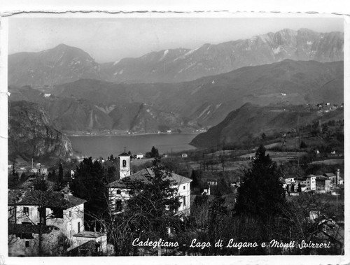 Cartolina Cadegliano Lago di Lugano Monti Svizzeri panorama 1955 | Immagine principale