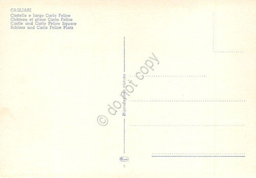 Cartolina Cagliari Castello e Largo Carlo Felice case strada | Immagine Gallery 2