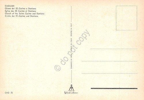 Cartolina Cagliari Chiesa dei SS Cosimo e Damiano