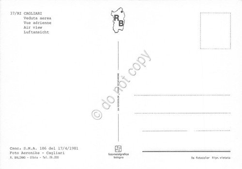 Cartolina Cagliari panorama parziale vista aerea con porto | Immagine Gallery 2