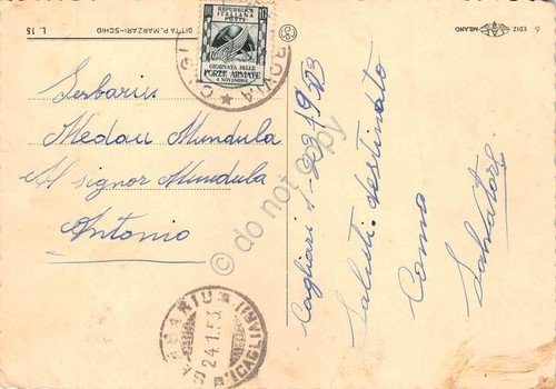 Cartolina Cagliari Piazza Yenne Bastione Santa Croce 1953 | Immagine Gallery 2