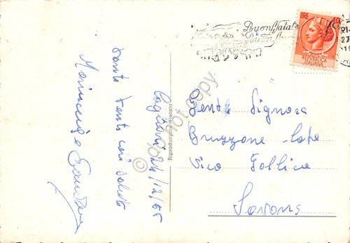 Cartolina Cagliari Via Roma 1955 auto bus | Immagine Gallery 2