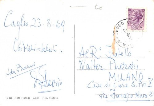 Cartolina Caglio Panorama 1969