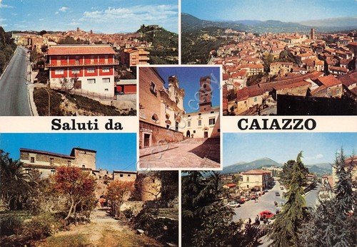 Cartolina Caiazzo vedute varie paese e case anni '80