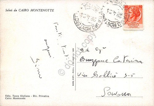 Cartolina Cairo Montenotte Via Andrea Colla animata 1954 | Immagine Gallery 2