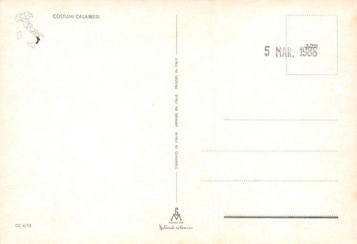 Cartolina Calabria Costumi tradizionali calabresi | Immagine Gallery 2