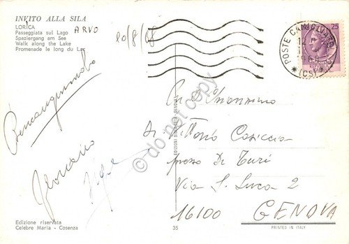 Cartolina Calabria Sila Lorica Passeggiata su fiume Arvo 1968 auto … | Immagine Gallery 2