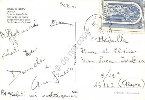 Cartolina Calabria Sila Ponte su Lago Cecita 1978 (Cosenza) | Immagine Gallery 2