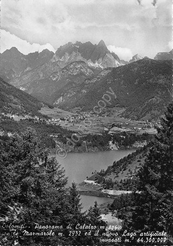 Cartolina Calalzo Panorama 1952 TIMBRO SOGGIORNO DOLOMITICO ESTIVO INVERNALE | Immagine principale
