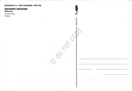 Cartolina Calcio Massimo Paganin Bologna Stagione 1997/98