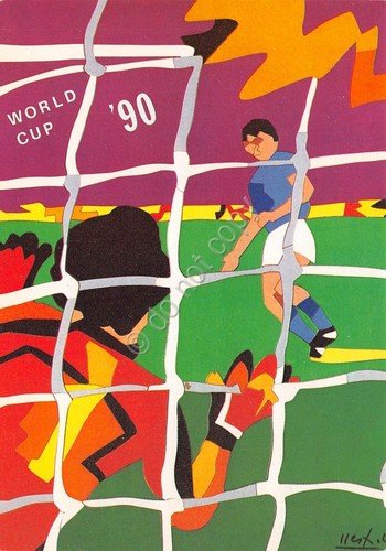 Cartolina Calcio World Cup 90 Genova Stadio Ferraris Gruppo C | Immagine principale