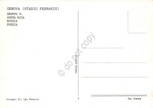 Cartolina Calcio World Cup 90 Genova Stadio Ferraris Gruppo C