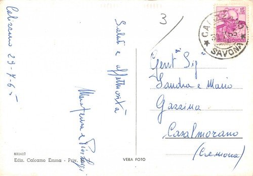 Cartolina Calizzano Castello Conti Buraggi animata 1965