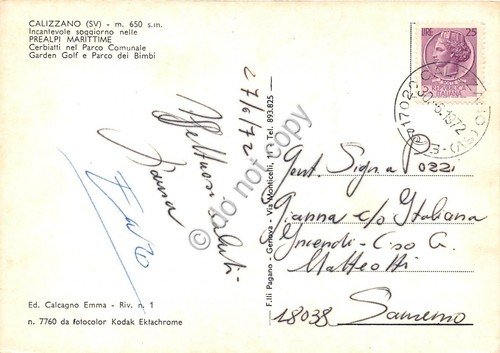 Cartolina Calizzano vedute varie 1972 (Savona)