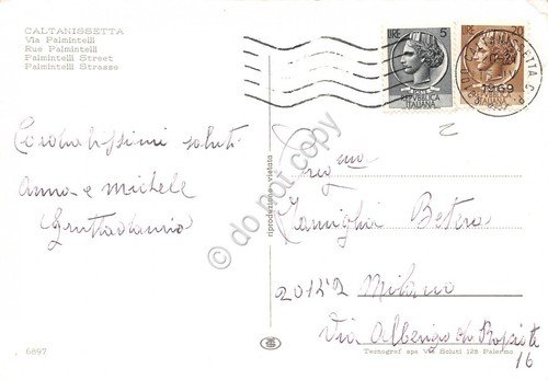 Cartolina Caltanissetta Via Palmintelli 1969