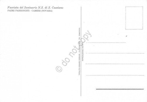 Cartolina Cameri Santuario di S. Cassiano Padri Passionisti facciata | Immagine Gallery 2