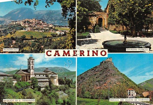 Cartolina Camerino vedute varie paese anni '80 | Immagine principale