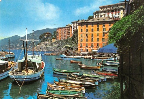 Cartolina Camogli barche a riposo 1965 | Immagine principale