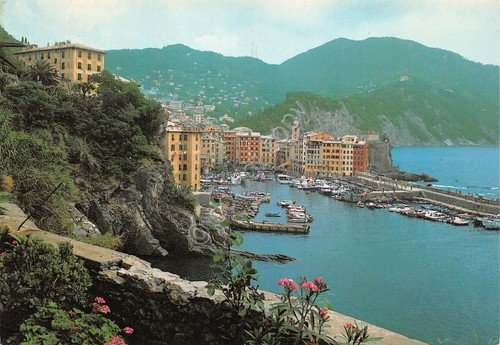Cartolina Camogli panorama da ponente paese porto 1985 | Immagine principale