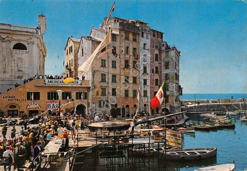 Cartolina Camogli Sagra del pesce 1983 animata