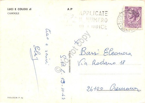 Cartolina Camogli spiaggia al tramonto 1967 | Immagine Gallery 2