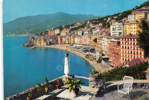 Cartolina Camogli Spiaggia e panorama baia da terrazza 1981 | Immagine principale