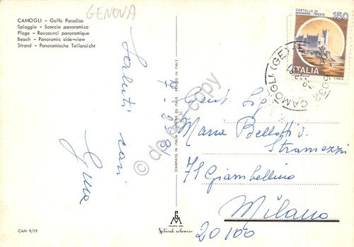 Cartolina Camogli Spiaggia e panorama baia da terrazza 1981 | Immagine Gallery 2