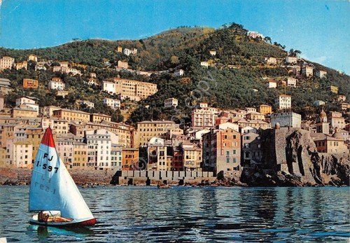 Cartolina Camogli vista dal mare 1985