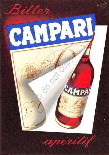 Cartolina Campari Illustrata Fisanotti 1957